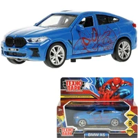 Модель X6-12-SM-BG BMW X6 спайдермен 12 см, двери, багаж, инерц, синий Технопарк  в кор. 439-076
