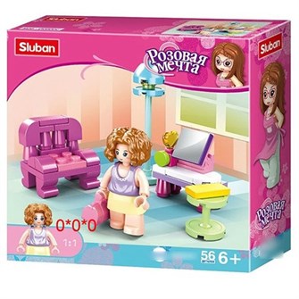 Конструктор Розовая мечта 38-0800C Кабинет 56 дет. в коробке 525-156