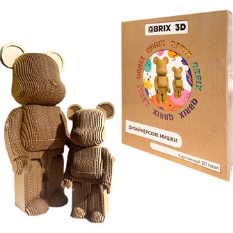 Конструктор Картонный 3D QBRIX Дизайнерские мишки 20041 625-497