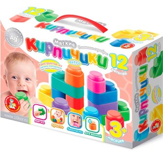 {{photo.Alt || photo.Description || 'Конструктор Мягкие кирпичики extra.12 дет. с ионами серебра 04062'}}