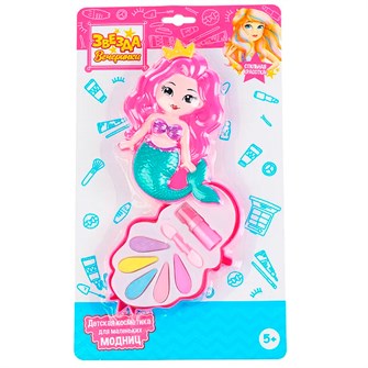 Набор косметики Маленькая русалочка сухие тени,помада, апплик КС-1902 615-690