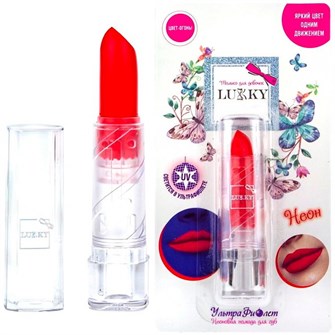 Помада для губ, 3,4 гр, неоновый красный Lukky УльтраФиолет Т18869 615-186
