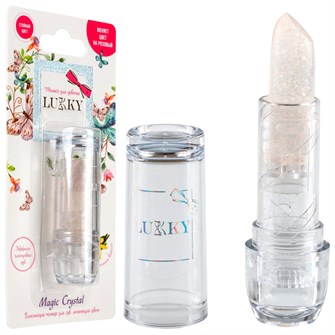 Помада блестящая меняющая цвет на розовый, цвет прозрачный с блестками, с ароматом ванили, 3,4 гр Т23518 Lukky 695-370