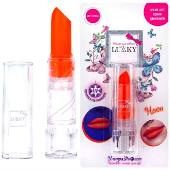 Помада для губ, 3,4 гр, неоновый оранжевый Lukky УльтраФиолет Т18870 615-187