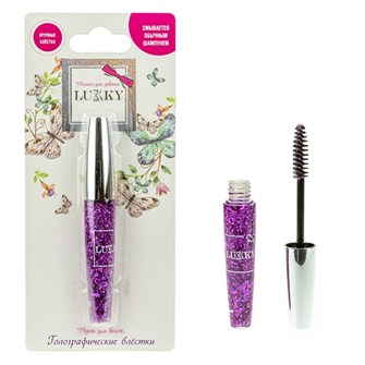 Тушь д/волос фиолетовая с крупными блёстками разной формы 8мл. Lukky Т18909 613-264