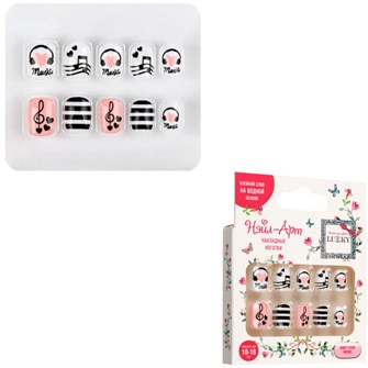 Ногти накладные Lukky Нэйл-Арт Don't Stop Music 10 наклад.ногтей на клеевой основе,10-16 лет Т26639 696-309