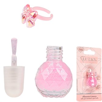 Лак для ногтей Confetti peel-off с колечком,4,5 мл,с ароматом клубники,цв.фуксия Т26462 Lukky 696-256