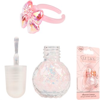 Лак для ногтей Confetti peel-off с колечком,4,5 мл,с ароматом клубники,цв.роз Т26464 Lukky 696-257