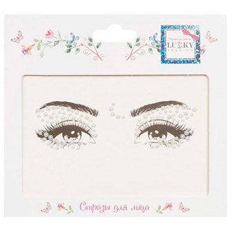 Стразы для лица Жемчужные переливы,17х12 см Т24122 Lukky Fashion 696-292
