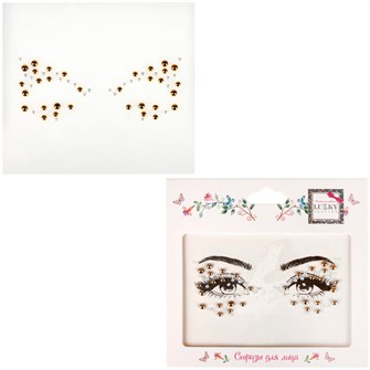 Стразы для лица Золотое мерцание,17х12 см Т24121 Lukky Fashion 696-277