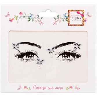 Стразы для лица Переливающийся Бриллиант 17х12 см Т24130 Lukky Fashion 696-118