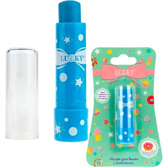 Мелок для волос с блестками с ароматом клубничного пончика 3,4 г, синий Т22784 Lukky 695-985