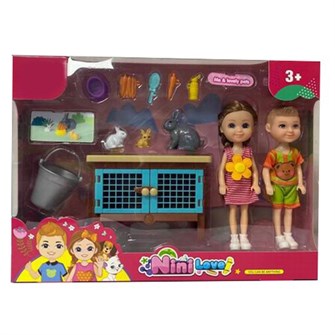 Кукла малышка 55866 с кроликами в кор. оптом 908-419