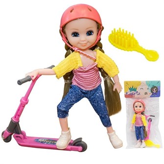 Кукла малышка Miss Kapriz YS53826 с самокатом в пак. оптом 809-872