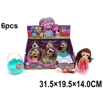 Кукла малышка SM328B66 с питомцем (шоубокс 6 шт/ цена за шт) оптом 908-645