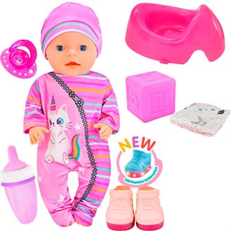 Пупс Miss Kapriz FCJ0577206 интерактивный со светящимися ботиночками и с аксесс., в пак. 908-815