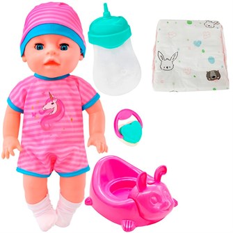 Пупс Miss Kapriz MK1972O-1A 35 см. с музык. горшком и аксесс. в пак. 908-850