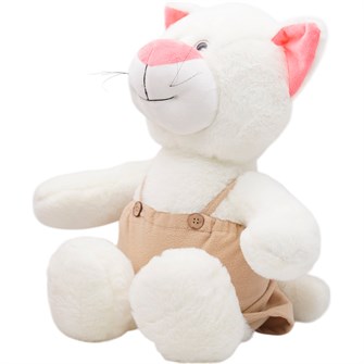 Кошка Глория 37/53 см в большом бежевом комбинезоне 0915537S-69 146-021