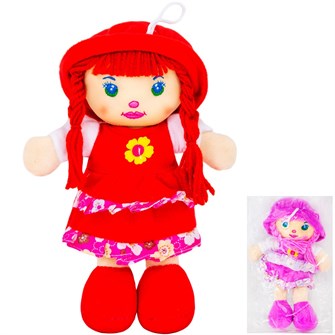 Кукла мягк. в платье E156010 25см 789-158