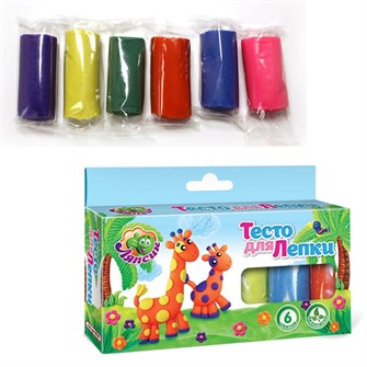 Набор для творчества Тесто для лепки Ляпсик 6 цв. 150 гр. П101 в коробке 377-601
