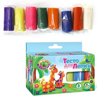 Набор для творчества Тесто для лепки Ляпсик 8 цв. 200 гр. П102 в коробке 377-602