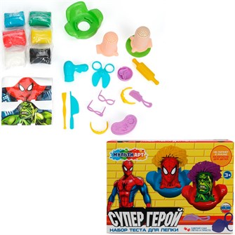 {{photo.Alt || photo.Description || 'Набор для творчества Тесто для лепки с формочками Супер герой 24 см MULTI ART PDSET-115311'}}