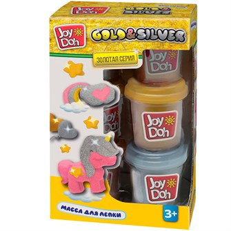 Набор для творчества Масса для лепки Joy Doh, набор GOLD&SILVER-Золото и серебро 6 баночек 6 х 56 г. POT-06/056 gold 988-560