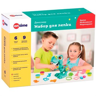 Набор для творчества Набор для лепки Динозавр 6 цветов 9 формочек 45135 989-212