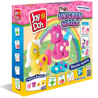 Набор для творчества Масса для лепки Joy Doh набор UNICORN WORLD - МИР ЕДИНОРОГОВ, 3D формы, украшения, 21 аксессуар UNIC-200 pot *** 987-531