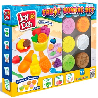 Набор для творчества Масса для лепки Joy Doh набор FRUIT SUNDAE SET-ФРУКТОВОЕ РАЗНООБРАЗИЕ,доп. пресс-формы,18 аксессуаров,6 баночек с тестом FRUT-168 pot /12/ *** 987-276