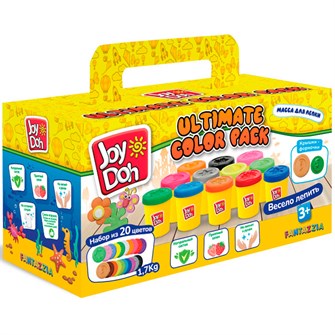 Набор для творчества Масса для лепки Joy Doh набор ULTIMATE COLOR PACK, подарочный чемоданчик, 20 баночек с тестом POT-20/085 pack /6/ *** 987-273