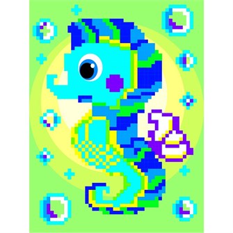 Набор для творчества Алмазная мозаика Морской конек 20*15см частичная выкладка 90786 993-744