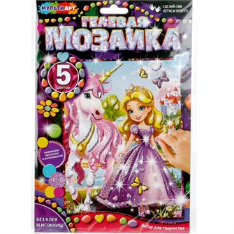 Набор для творчества Гелевая мозаика 17x23 см Принцесса GEL-123485 993-687