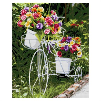 Набор для творчества Алмазная мозаика 40*50 см полное заполнение Велосипед с цветами Ам-136 LORI 993-219