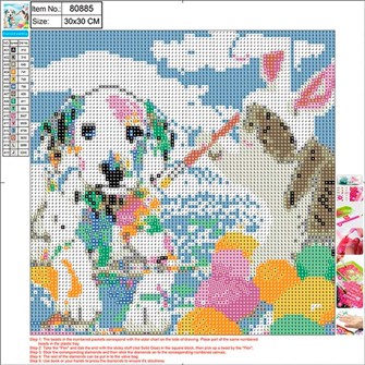 Набор для творчества Алмазная мозаика 5D Забавные животные 30*30 см без подрамника, частичное заполнение 80885А 988-213