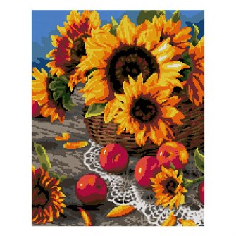 Набор для творчества Алмазная мозаика 40*50 см полное заполнение Букет с подсолнухами Ам-126 LORI 983-723