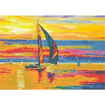 Набор для творчества Алмазная мозаика 5D Парусник 30*40 см,без подрамника,частичное заполнение 80893А 989-896