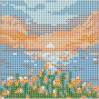 Набор для творчества Алмазная мозаика 5D Закат 20*20 см,без подрамника,полное заполнение 80875А 989-887