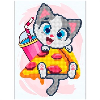 Набор для творчества Алмазная мозаика KiKi 15х21 см Ура, пицца! AMK03 989-702