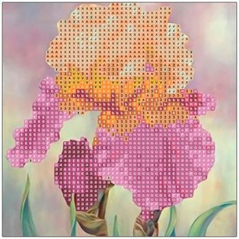 Набор для творчества Алмазная мозаика 5D Ирисы 20х20см без подрамника частичное заполнение 89623 978-107