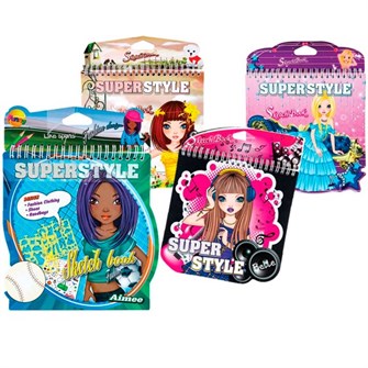 Блокнот с трафаретами и наклейками Superstyle185*185мм. 4 дизайна 89635 897-712