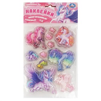 {{photo.Alt || photo.Description || 'Наклейки Умка 4610136738393 Гелев. многораз. наклейки 150*247мм единороги'}}