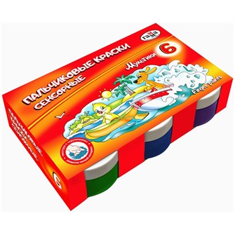 Краски пальчиковые 6 цв. 50мл. сенсорные 