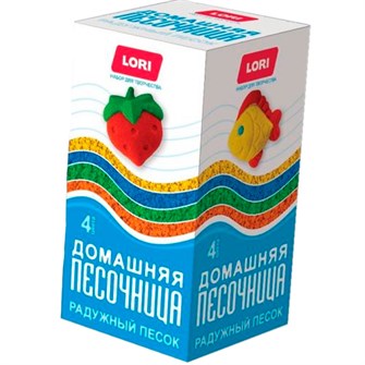 Набор для творчества Радужный песок 4 цвета по 80 гр Пт-022 Lori 996-322