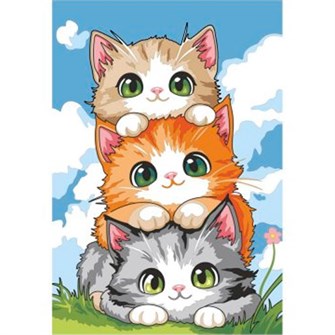 Набор для творчества Картина по номерам на холсте 20*30 см Башня из котиков Рхд-044 Lori 995-290