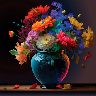 Набор для творчества Роспись по холсту 40х40 см Пёстрый букет Х-5656 993-284