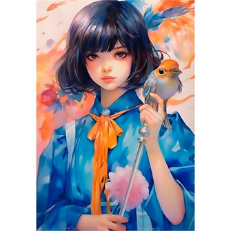 Набор для творчества Роспись по холсту 40х50 см Девушка с птицей Х-4574 983-624