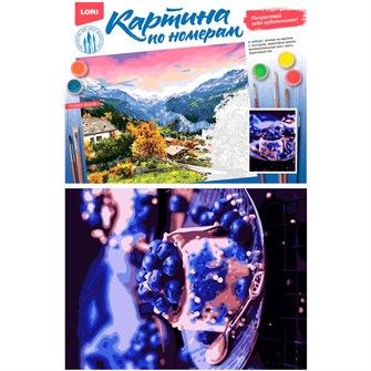 Набор Для Творчества Картина по номерам на картоне 28,5*38 см Черничный пудинг Кпн-262 Lori 989-650
