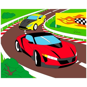 Набор для творчества Роспись по холсту 20*25 см Гонки на машинах ХК-7843 989-204