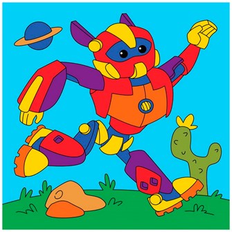 Набор для творчества Роспись по холсту 15*15 см Бегущий робот Х-7424 989-154